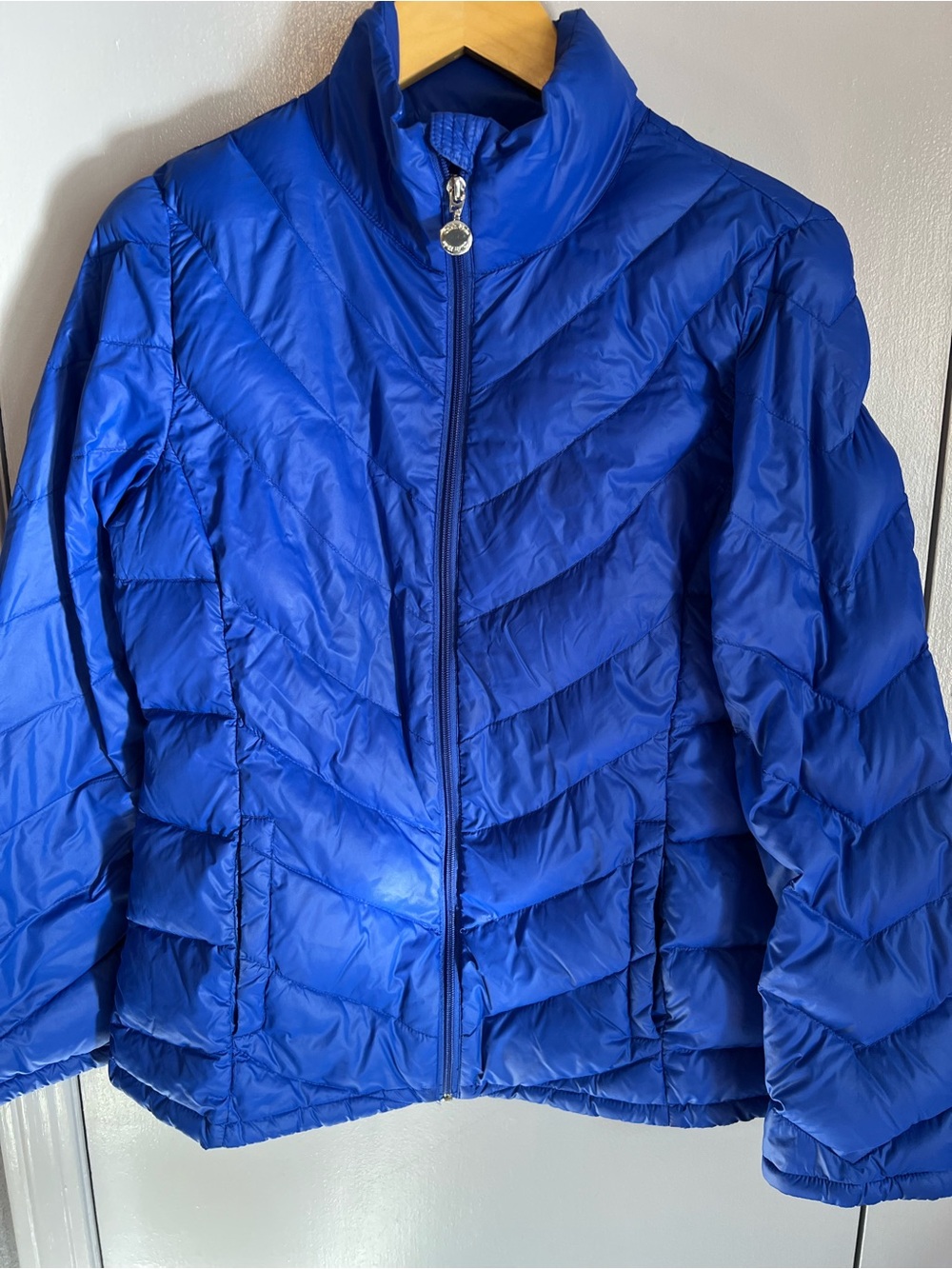 Calvin Klein Packable Lightweight Premium Down Puffer Jacket Blue Small
